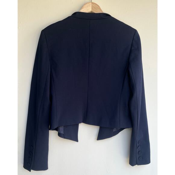 Ellen Tracy Dark Navy Blue Crop Jacket Blazer Preppy Military-Inspired Sz 8 $179 - Picture 2 of 9